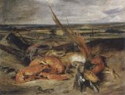Eugene Delacroix Style life with lobster oil painting on canvas